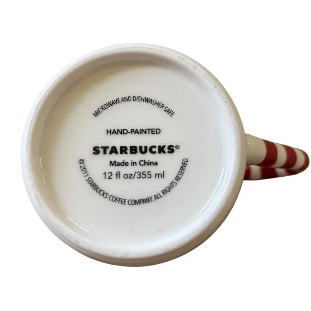 Starbucks Christmas Candy Cane 2011 12oz Limited Edition Coffee Mug